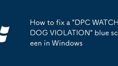 How to fix a 'DPC WATCHDOG VIOLATION' blue screen in Windows