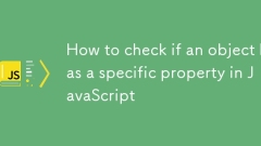 객체에 JavaScript의 특정 속성이 있는지 확인하는 방법