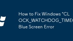 How to Fix Windows 'CLOCK_WATCHDOG_TIMEOUT' Blue Screen Error
