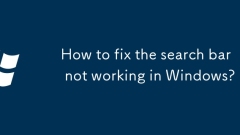 How to fix the search bar not working in Windows?