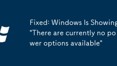 Fixed: Windows Is Showing 'There are currently no power options available'