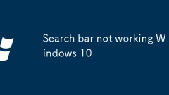 Search bar not working Windows 10