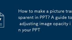 Bagaimana membuat gambar telus di PPT? Panduan untuk menyesuaikan kelegapan imej di ppt anda