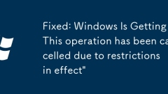 Fixed: Windows Is Getting 'This operation has been cancelled due to restrictions in effect'