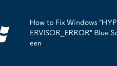 How to Fix Windows 'HYPERVISOR_ERROR' Blue Screen