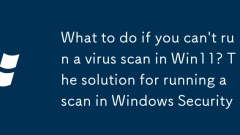 What to do if you can't run a virus scan in Win11? The solution for running a scan in Windows Security
