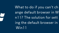 What to do if you can't change default browser in Win11? The solution for setting the default browser in Win11