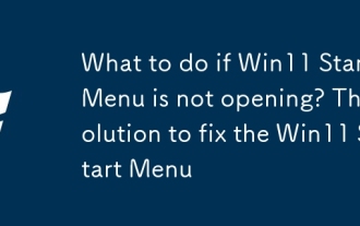 Was tun, wenn das Win11 -Startmenü nicht öffnet? Die Lösung, um das Win11 -Startmenü zu beheben
