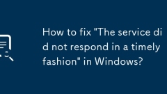 How to fix 'The service did not respond in a timely fashion' in Windows?