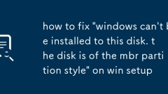 how to fix 'windows can't be installed to this disk. the disk is of the mbr partition style' on win setup