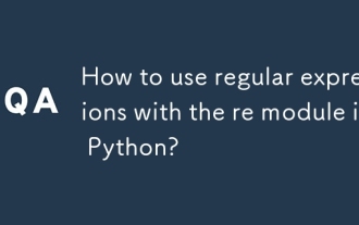 Python의 Re 모듈과 함께 정규식을 사용하는 방법은 무엇입니까?