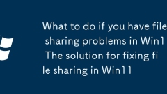 What to do if you have file sharing problems in Win11? The solution for fixing file sharing in Win11