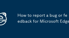 How to report a bug or feedback for Microsoft Edge