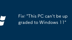 Fix: 'This PC can't be upgraded to Windows 11'