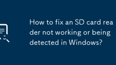 How to fix an SD card reader not working or being detected in Windows?