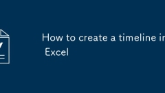 Comment créer une chronologie dans Excel