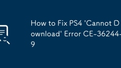 How to Fix PS4 'Cannot Download' Error CE-36244-9