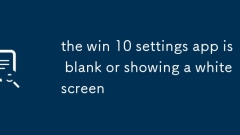 the win 10 settings app is blank or showing a white screen
