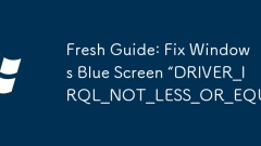 Fresh Guide: Fix Windows Blue Screen 'DRIVER_IRQL_NOT_LESS_OR_EQUAL”