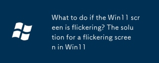 What to do if the Win11 screen is flickering? The solution for a flickering screen in Win11