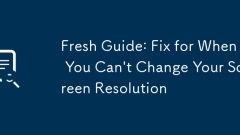 Fresh Guide: Fix for When You Can't Change Your Screen Resolution