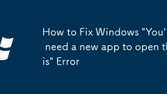 How to Fix Windows 'You'll need a new app to open this' Error