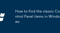 So finden Sie die klassischen Bedienfeldelemente in Windows