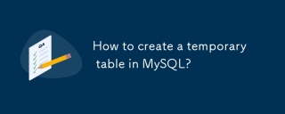 How to create a temporary table in MySQL?