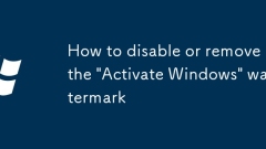 How to disable or remove the 'Activate Windows' watermark