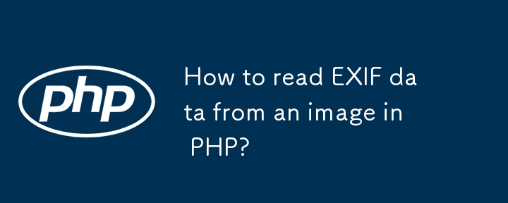 Bagaimana cara membaca data EXIF ??dari imej dalam PHP?