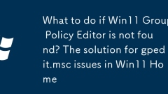 What to do if Win11 Group Policy Editor is not found? The solution for gpedit.msc issues in Win11 Home