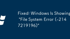 Tetap: Windows menunjukkan 'ralat sistem fail (-2147219196)'