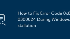 How to Fix Error Code 0x80300024 During Windows Installation