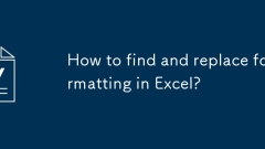 How to find and replace formatting in Excel?