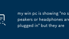 my win pc is showing 'no speakers or headphones are plugged in' but they are