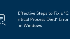 Effective Steps to Fix a 'Critical Process Died' Error in Windows