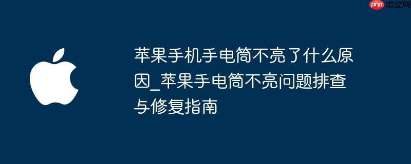 苹果手机手电筒不亮了什么原因_苹果手电筒不亮问题排查与修复指南