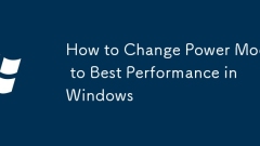 How to Change Power Mode to Best Performance in Windows
