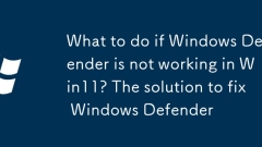 What to do if Windows Defender is not working in Win11? The solution to fix Windows Defender