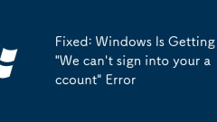 Fixed: Windows Is Getting 'We can't sign into your account' Error