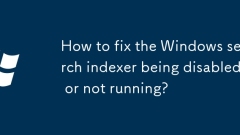 How to fix the Windows search indexer being disabled or not running?