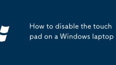 How to disable the touchpad on a Windows laptop