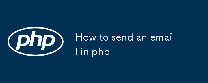 Cara menghantar e -mel dalam php