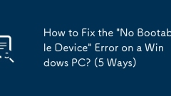 How to Fix the 'No Bootable Device' Error on a Windows PC? (5 Ways)