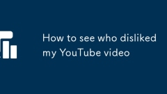 How to see who disliked my YouTube video