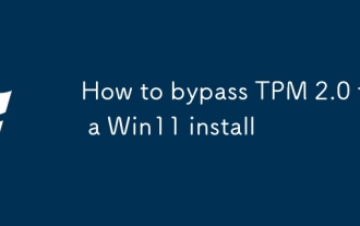 Comment contourner TPM 2.0 pour une installation Win11