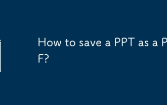 Comment sauver un PPT en tant que PDF?