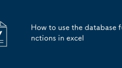 Comment utiliser les fonctions de base de données dans Excel