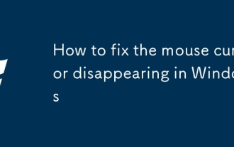 Comment réparer le curseur de la souris disparaître sous Windows