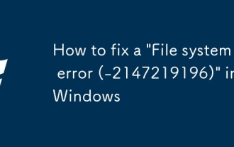 Comment corriger une « Erreur du système de fichiers (-2147219196) » sous Windows
